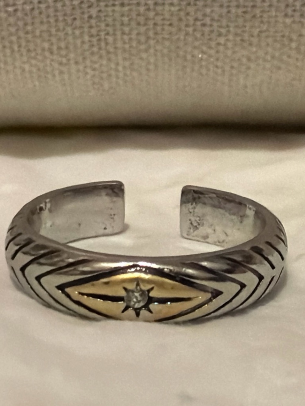 Two-Tone Starburst Cuff Bracelet